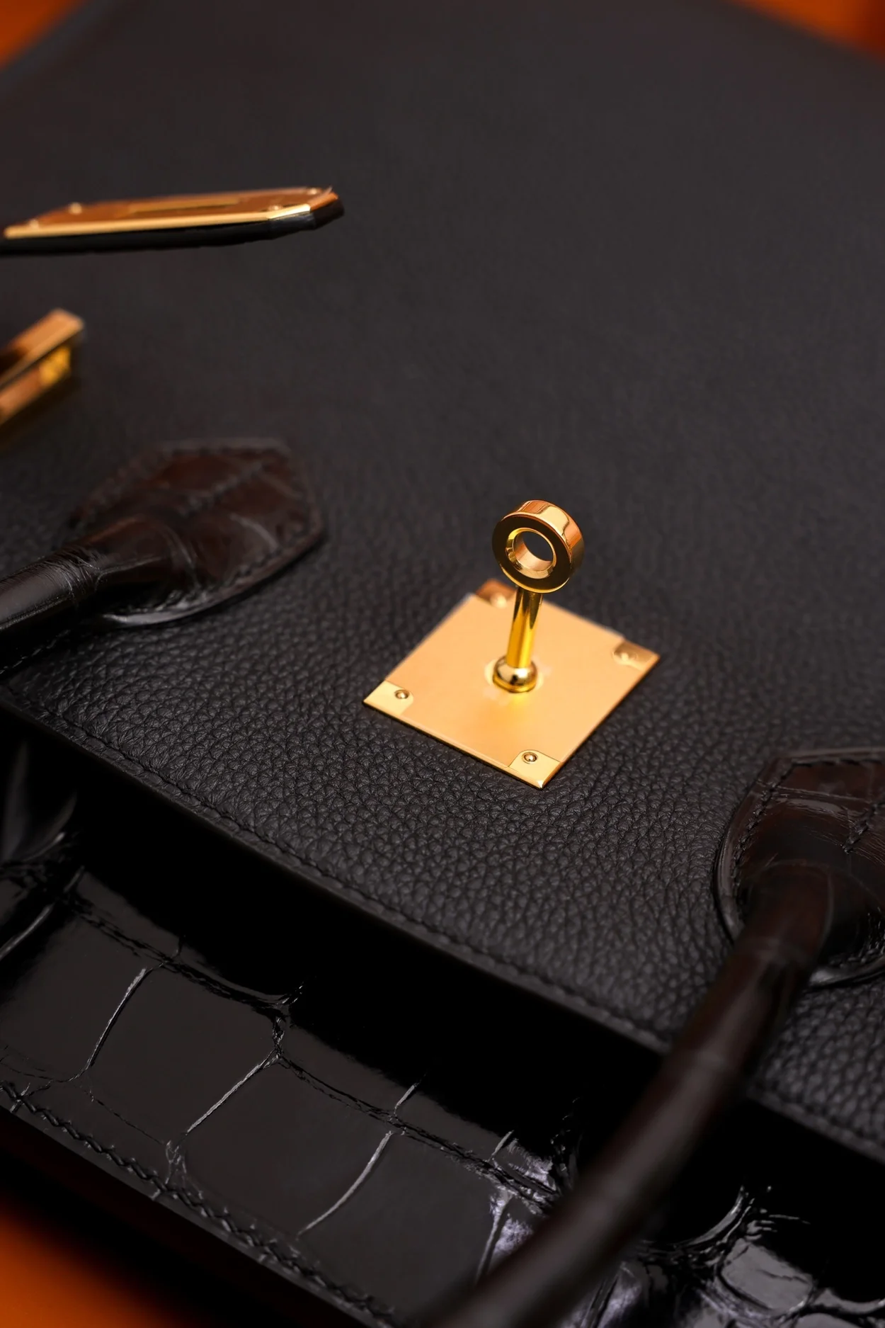 에르메스 버킨 30 르투르네 토고 & 크로커다일 블랙 골드 하드웨어 (100% HAND MADE)