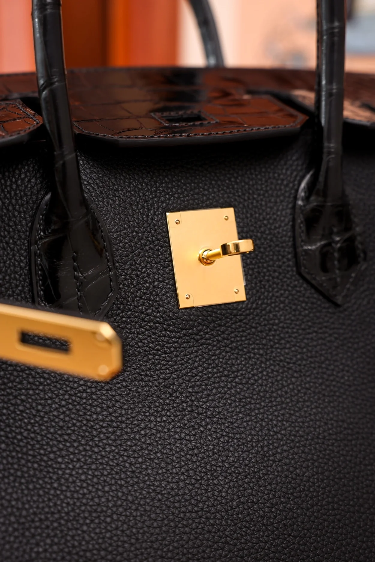 에르메스 버킨 30 르투르네 토고 & 크로커다일 블랙 골드 하드웨어 (100% HAND MADE)