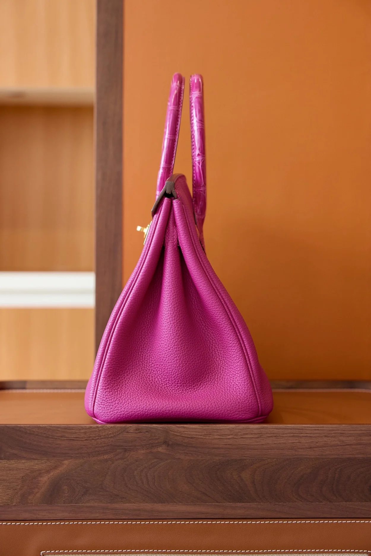 에르메스 버킨 30 르투르네 토고 & 크로커다일 핑크 골드 하드웨어 (100% HAND MADE)