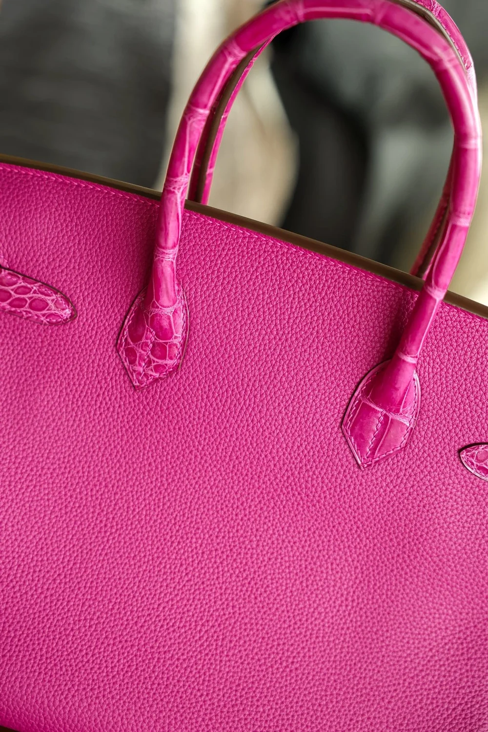 에르메스 버킨 30 르투르네 토고 & 크로커다일 핑크 골드 하드웨어 (100% HAND MADE)