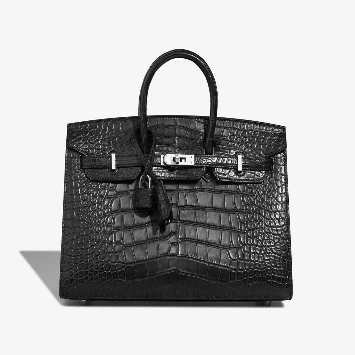 에르메스 버킨 25 셀리에 크로커다일 무광 블랙 실버 하드웨어 (100% HAND MADE)