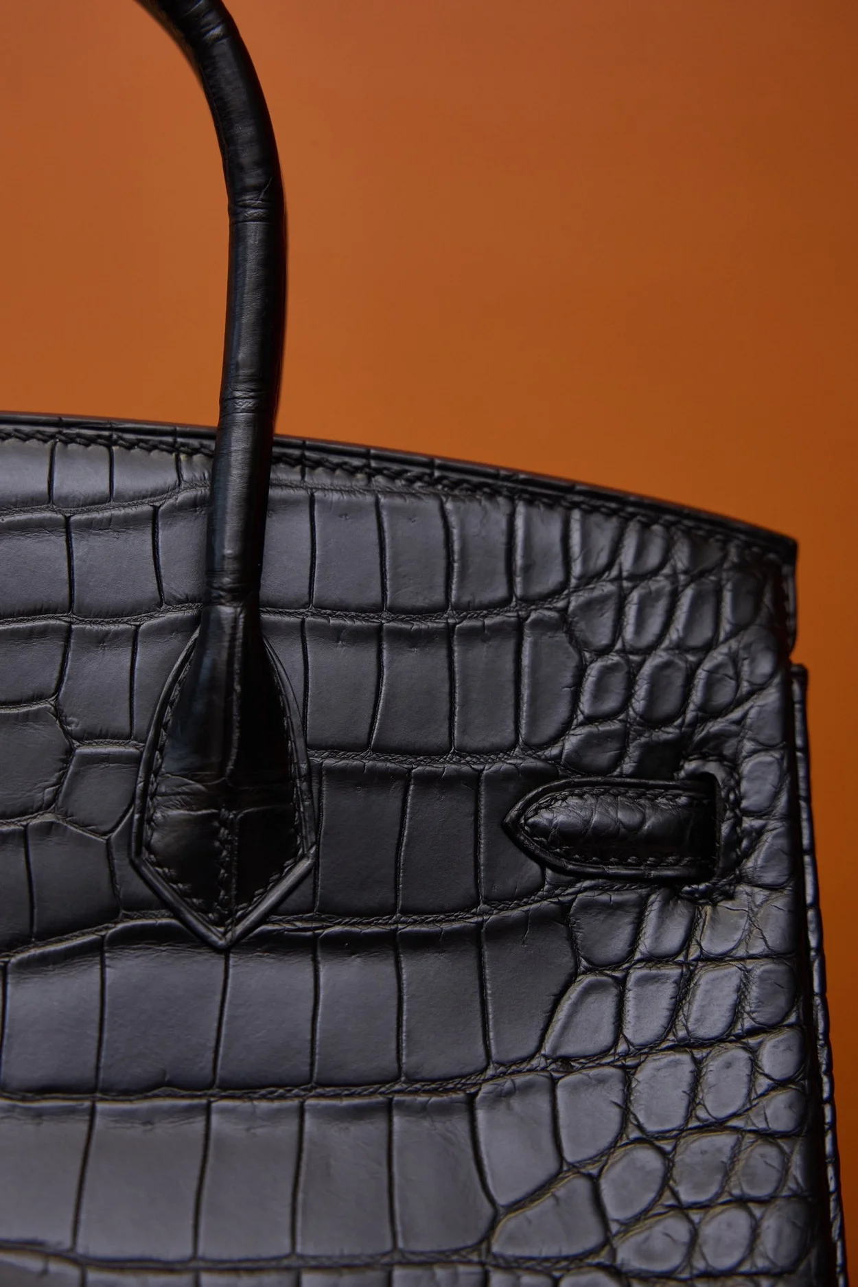 에르메스 버킨 25 셀리에 크로커다일 무광 블랙 실버 하드웨어 (100% HAND MADE)