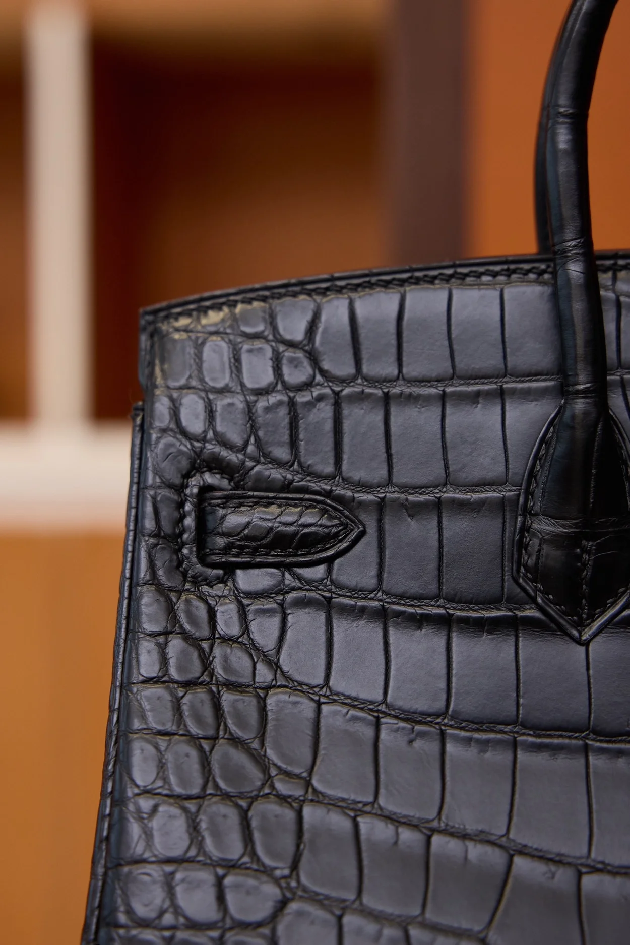 에르메스 버킨 25 셀리에 크로커다일 무광 블랙 실버 하드웨어 (100% HAND MADE)