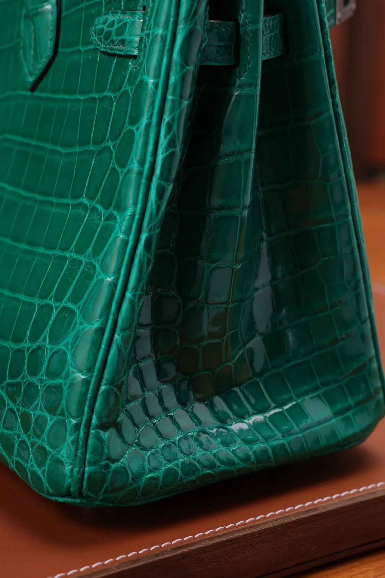 에르메스 버킨 25 르투르네 크로커다일 그린 실버 하드웨어 (100% HAND MADE)