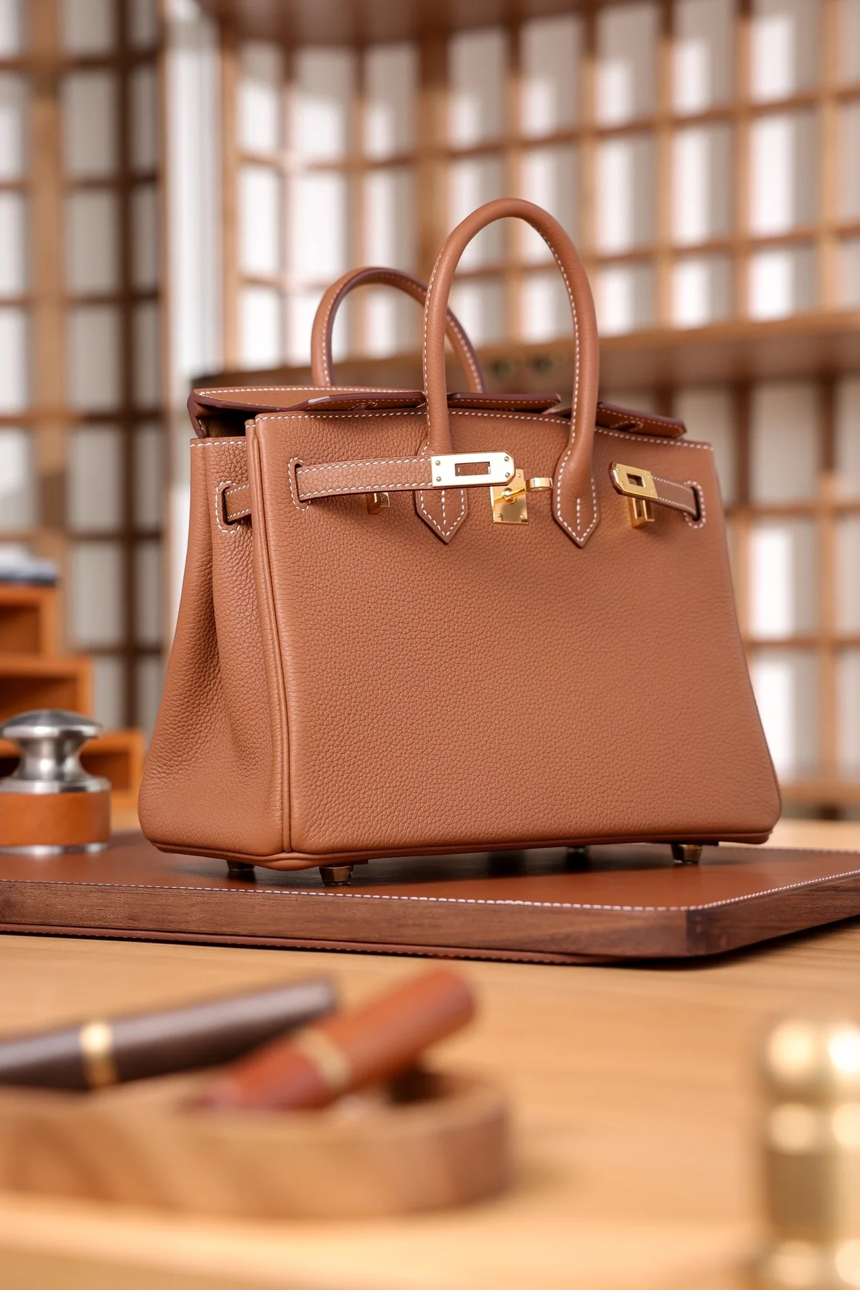 에르메스 버킨 25 르투르네 골든 브라운 골드 하드웨어 (100% HAND MADE)