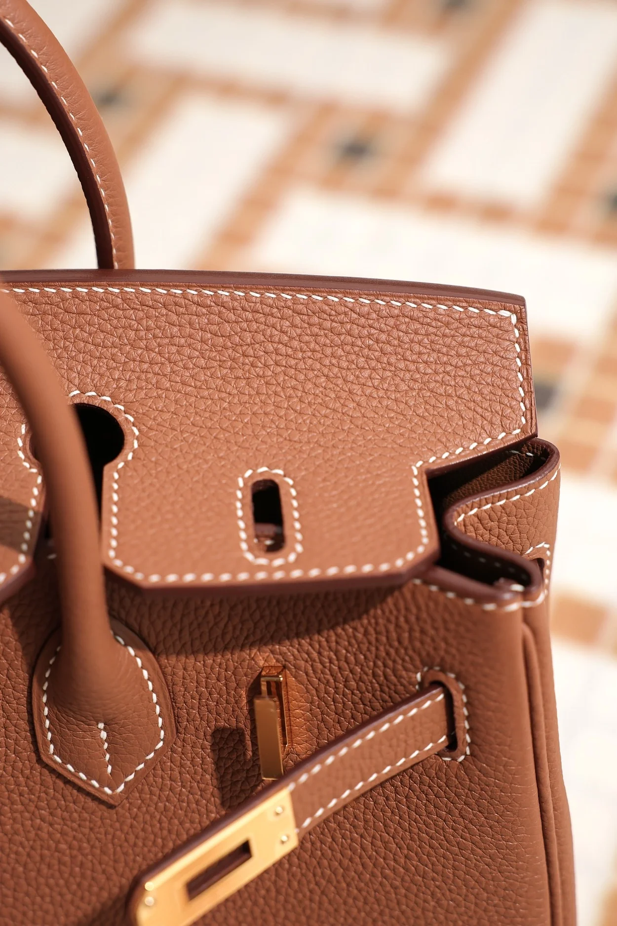 에르메스 버킨 25 르투르네 골든 브라운 골드 하드웨어 (100% HAND MADE)