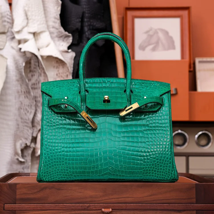 에르메스 버킨 30 르투르네 크로커다일 그린 골드 하드웨어 (100% HAND MADE)