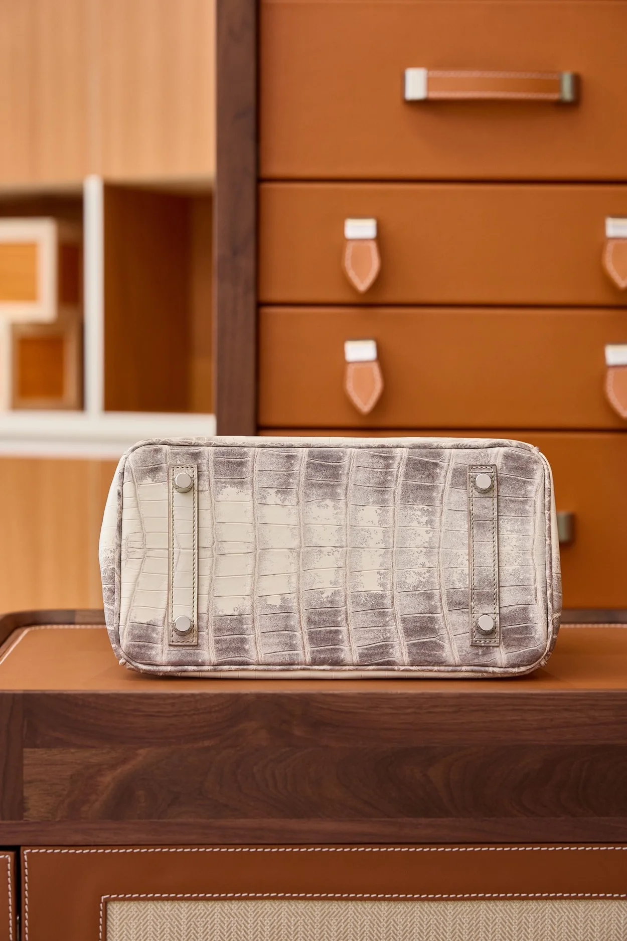 에르메스 버킨 25 르투르네 닐로티커스 히말라야 크로커다일 실버 하드웨어 (100% HAND MADE)