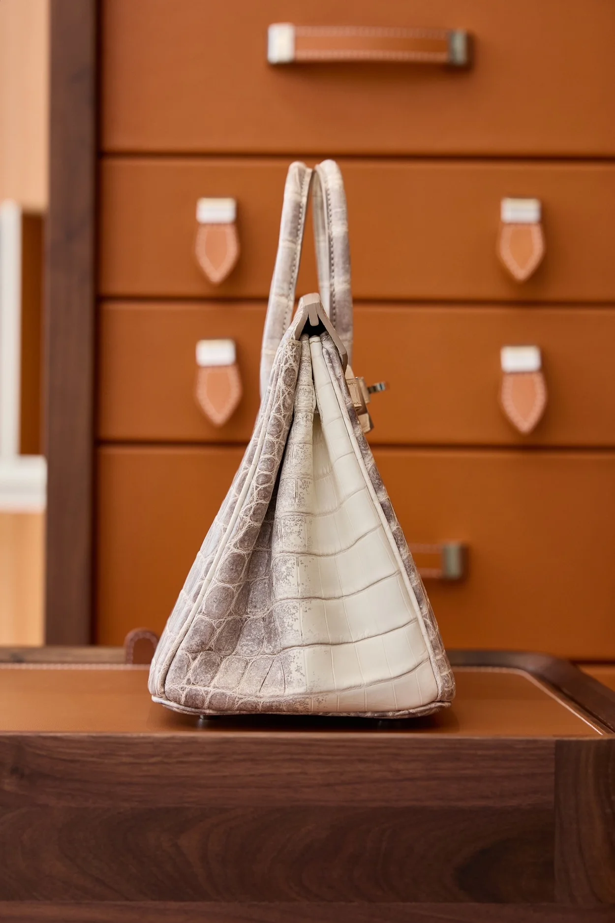 에르메스 버킨 25 르투르네 닐로티커스 히말라야 크로커다일 실버 하드웨어 (100% HAND MADE)