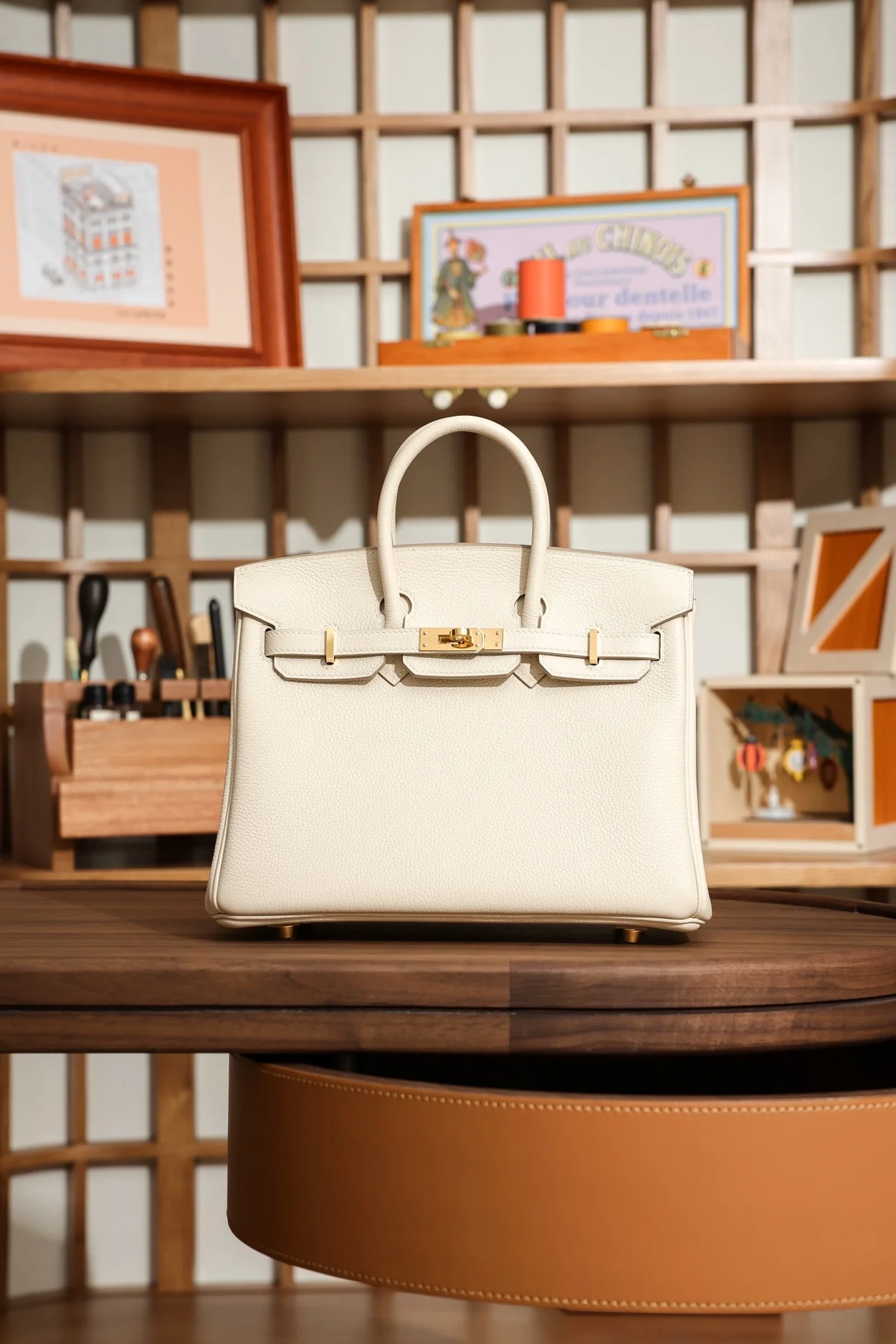 에르메스 버킨 25 르투르네 크레 골드 하드웨어 (100% HAND MADE)