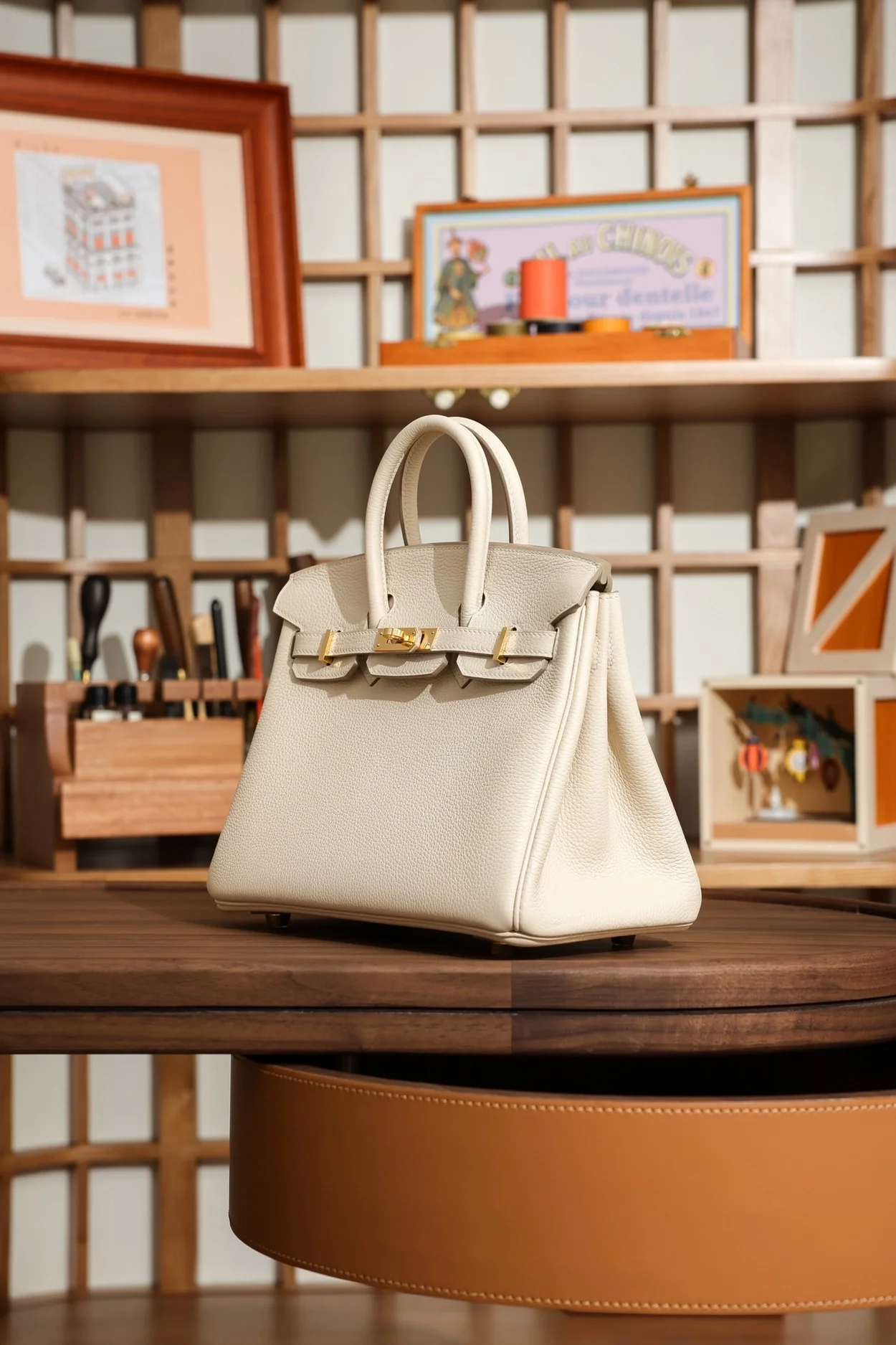 에르메스 버킨 25 르투르네 크레 골드 하드웨어 (100% HAND MADE)