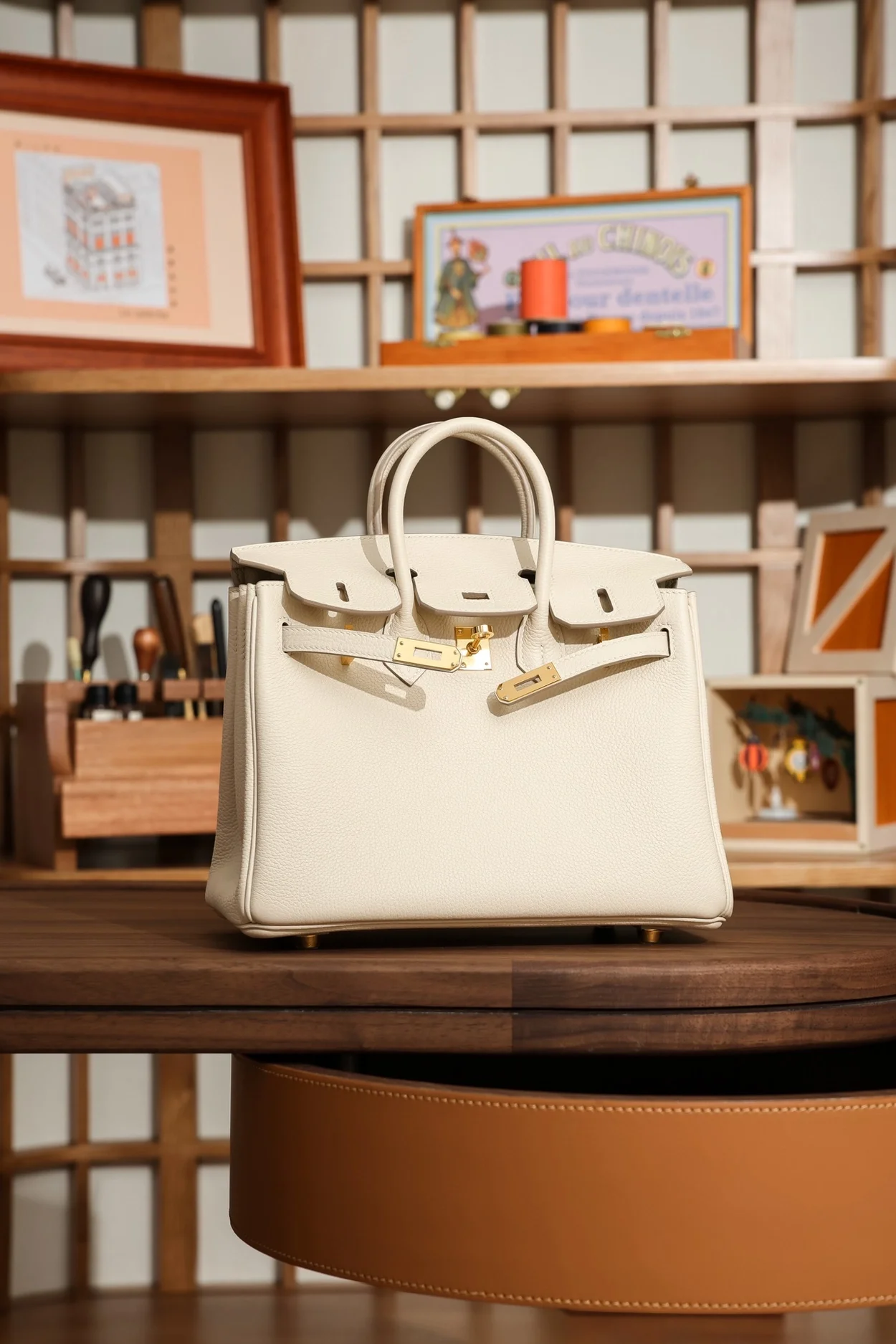 에르메스 버킨 25 르투르네 크레 골드 하드웨어 (100% HAND MADE)