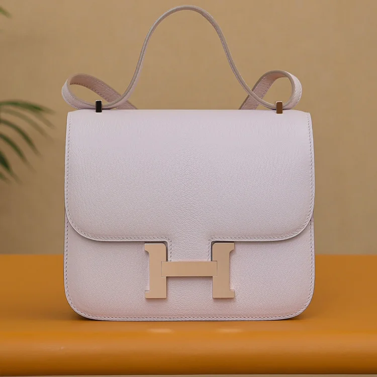 에르메스 콘스탄스 18 핑크 셰브르 로즈 골드 하드웨어 (100% HAND MADE)