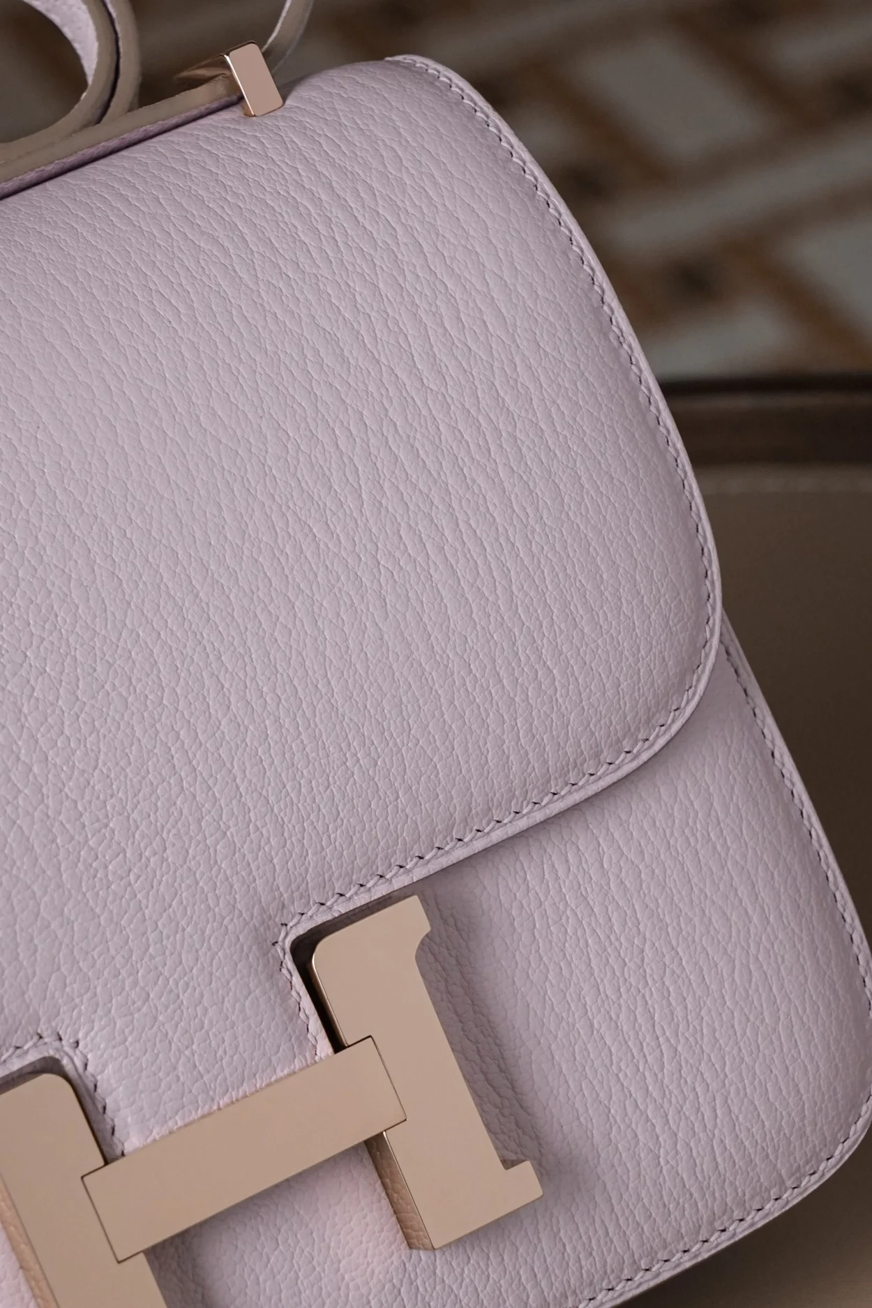 에르메스 콘스탄스 18 핑크 셰브르 로즈 골드 하드웨어 (100% HAND MADE)