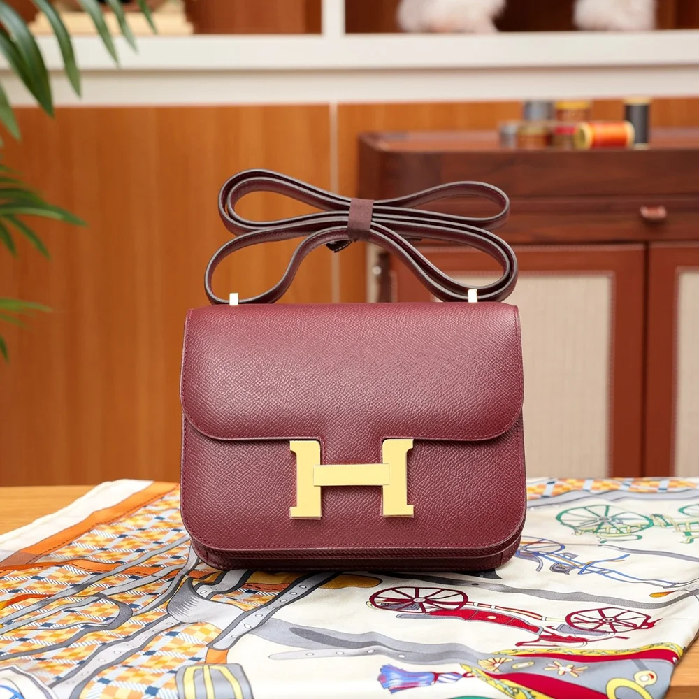 에르메스 콘스탄스 18 버건디 앱송 골드 하드웨어 (100% HAND MADE)