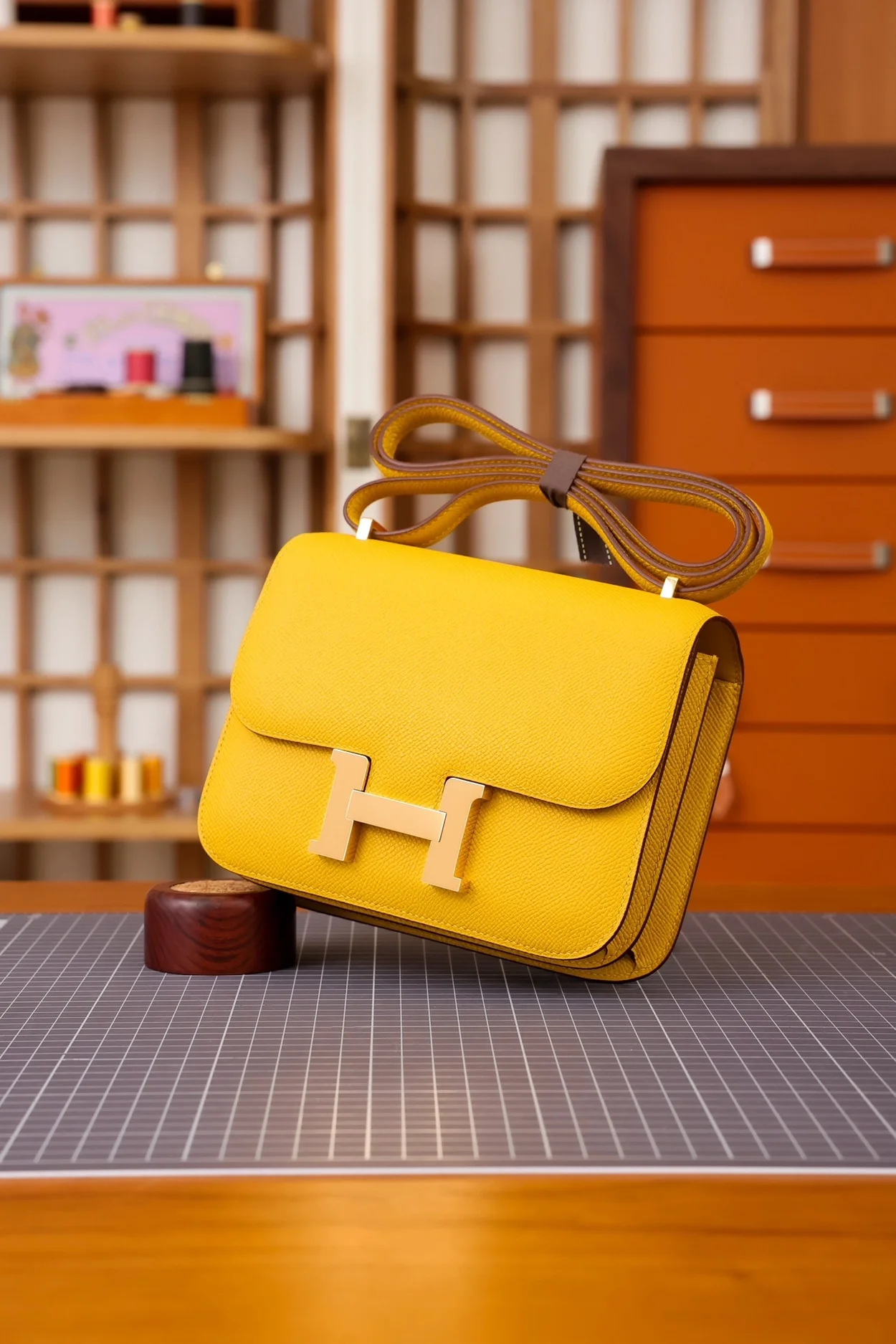에르메스 콘스탄스 18 옐로우 앱송 골드 하드웨어 (100% HAND MADE)