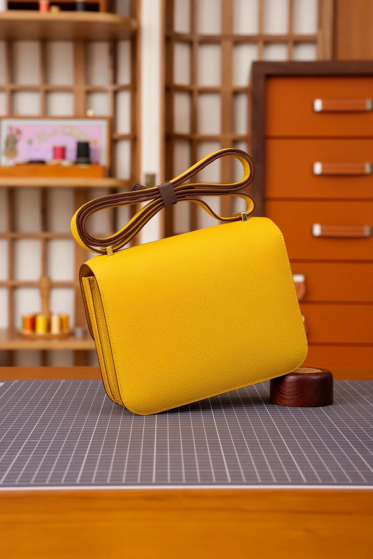 에르메스 콘스탄스 18 옐로우 앱송 골드 하드웨어 (100% HAND MADE)