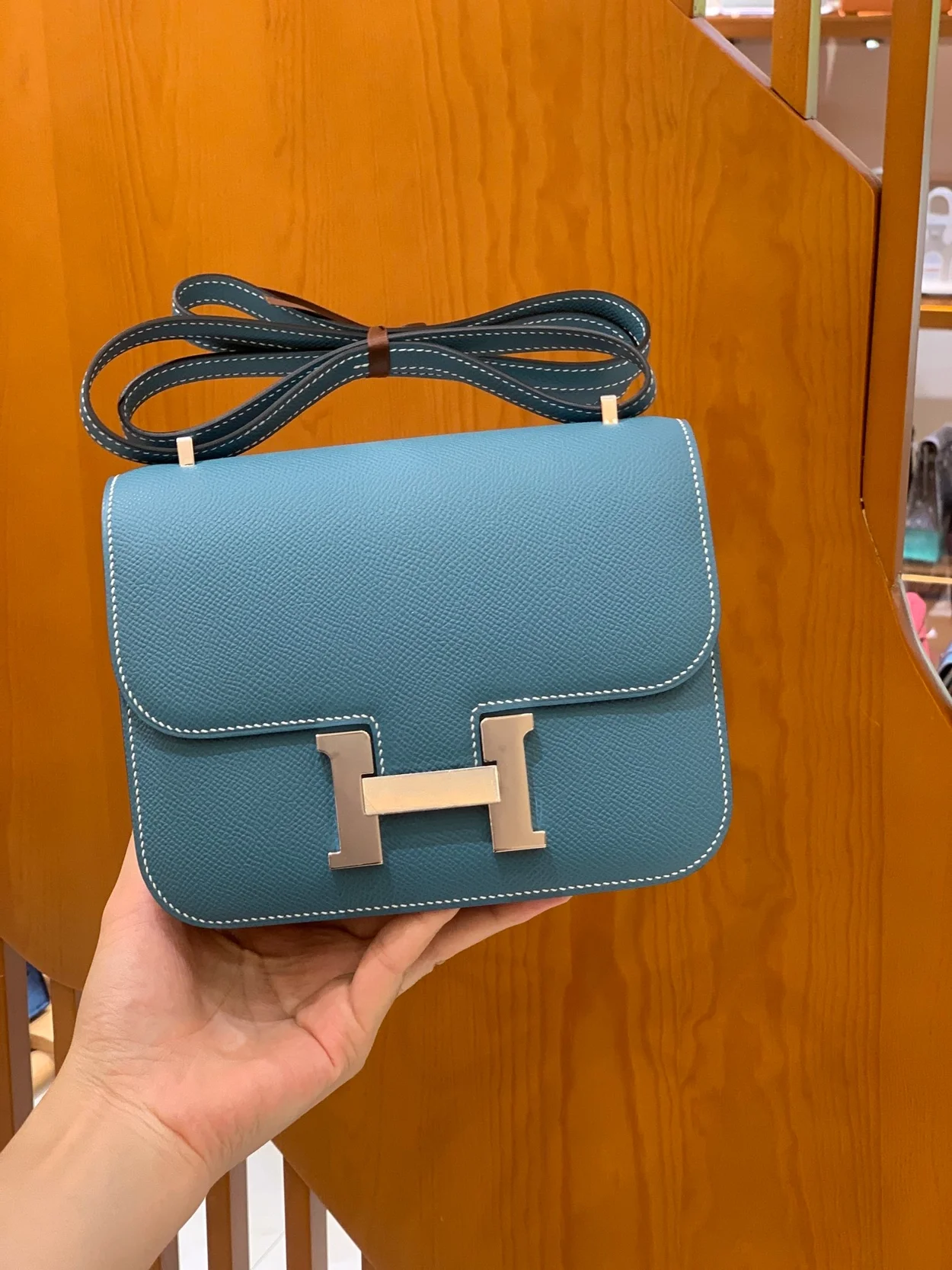 에르메스 콘스탄스 18 데님 블루 앱송 팔라듐 하드웨어 (100% HAND MADE)