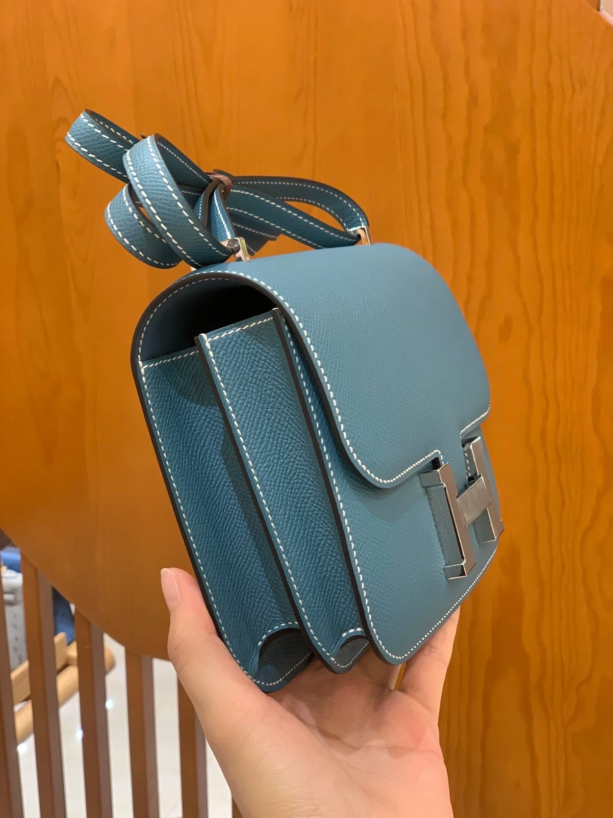 에르메스 콘스탄스 18 데님 블루 앱송 팔라듐 하드웨어 (100% HAND MADE)