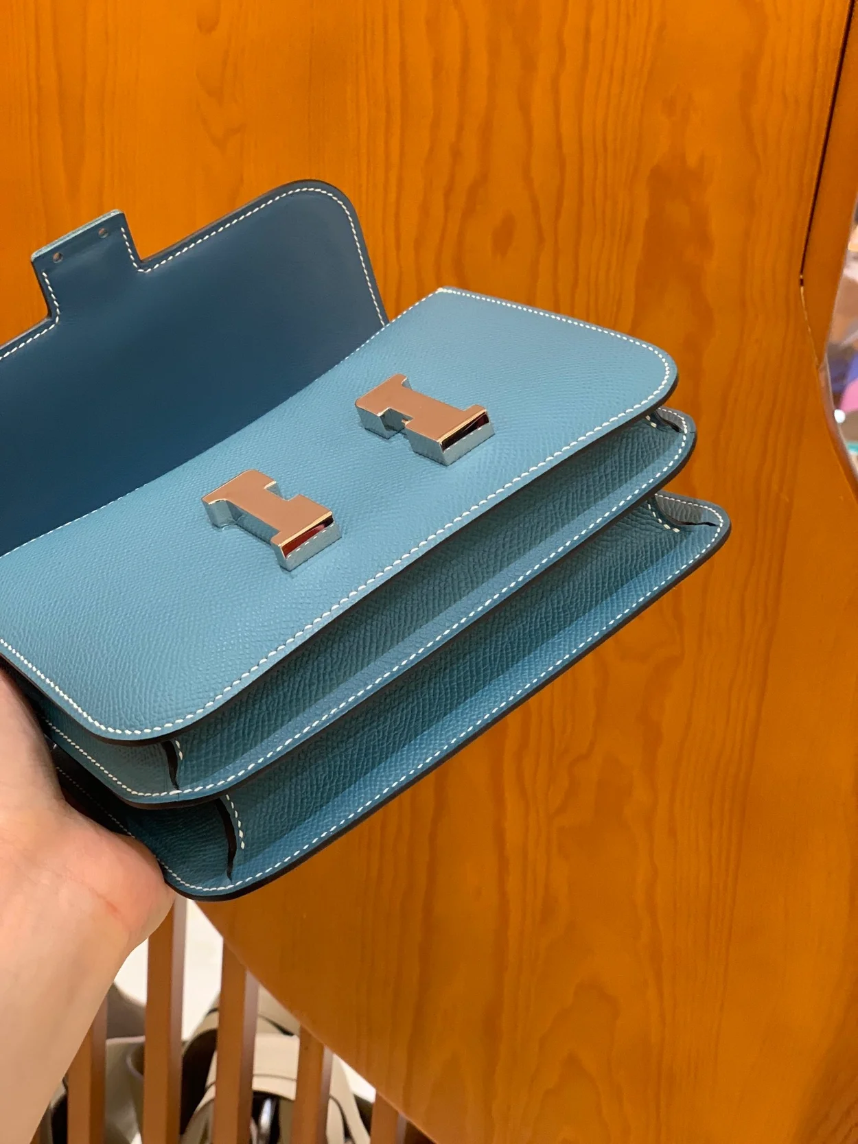 에르메스 콘스탄스 18 데님 블루 앱송 팔라듐 하드웨어 (100% HAND MADE)