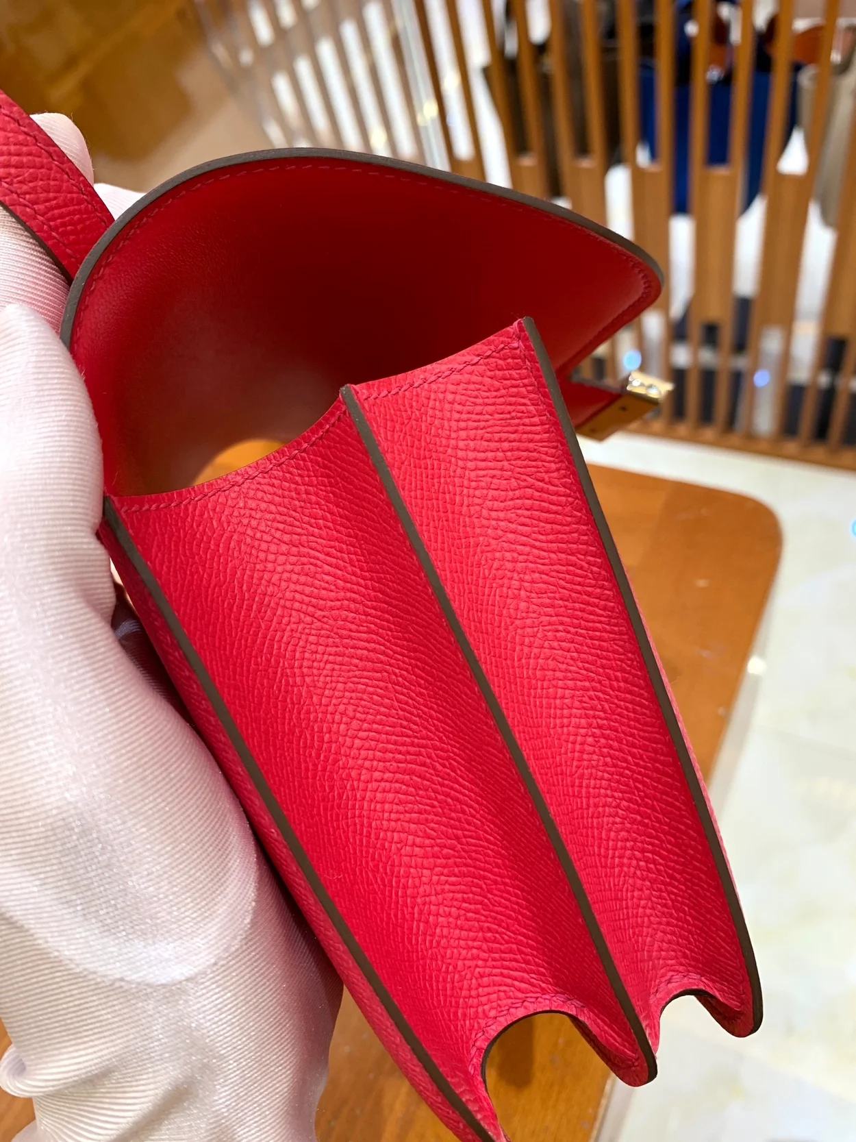 에르메스 콘스탄스 18 핑크 앱송 에나멜 인레이 버클 팔라듐 하드웨어 (100% HAND MADE)