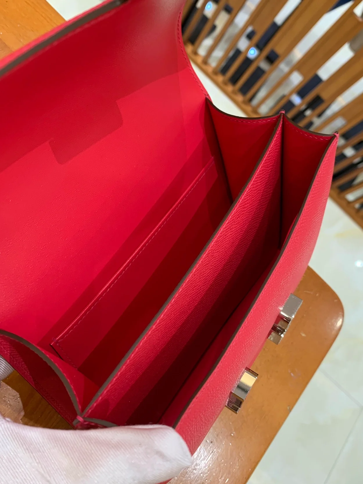 에르메스 콘스탄스 18 핑크 앱송 에나멜 인레이 버클 팔라듐 하드웨어 (100% HAND MADE)