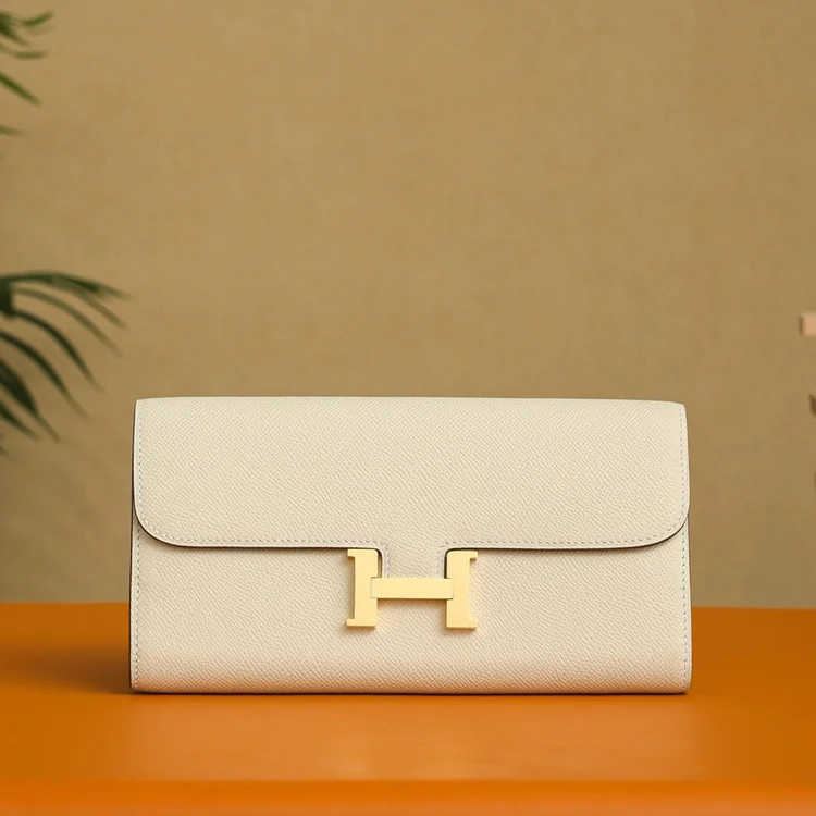 에르메스 콘스탄스 롱 투 고 지갑 크레 앱송 골드 하드웨어 (100% HAND MADE)