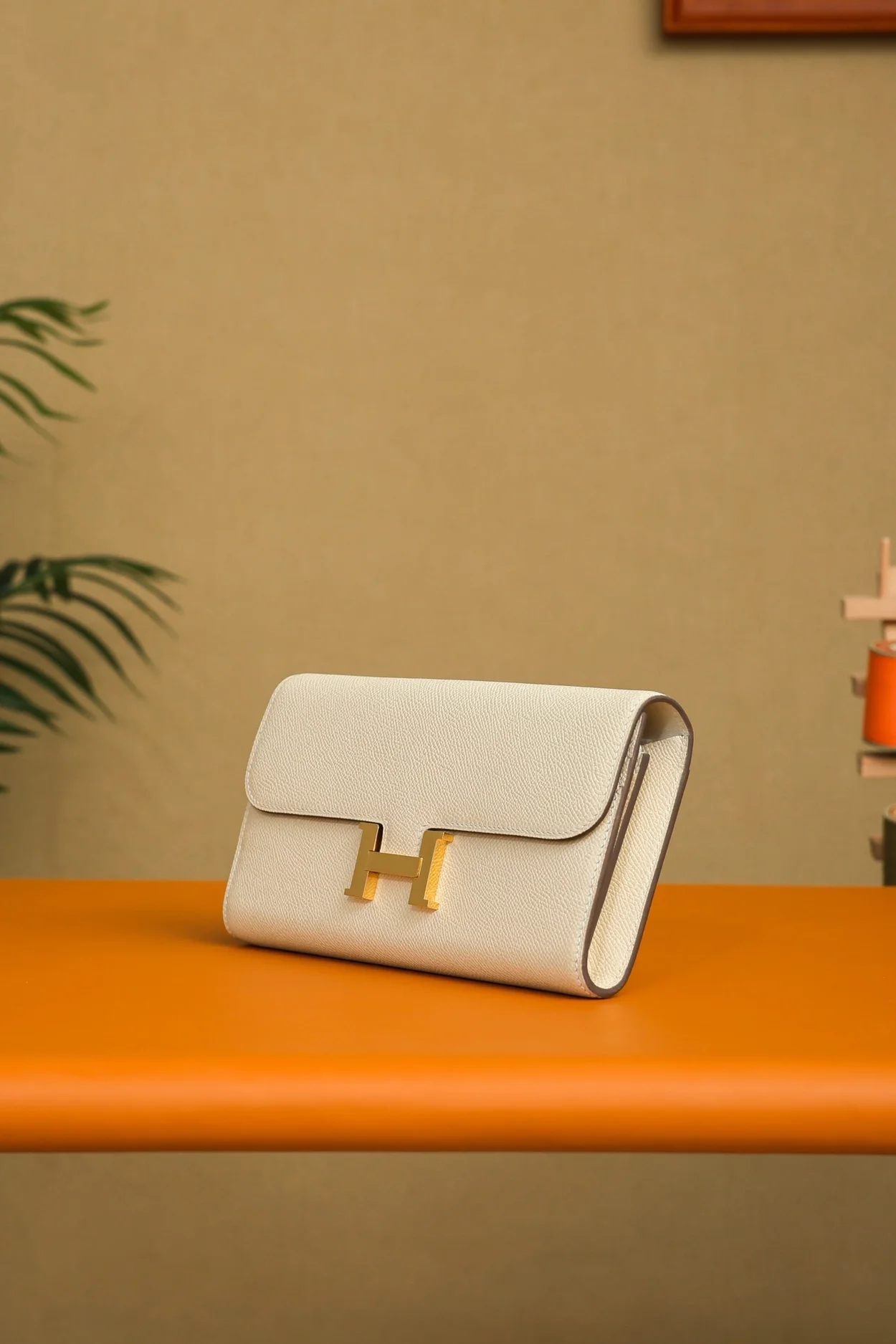 에르메스 콘스탄스 롱 투 고 지갑 크레 앱송 골드 하드웨어 (100% HAND MADE)