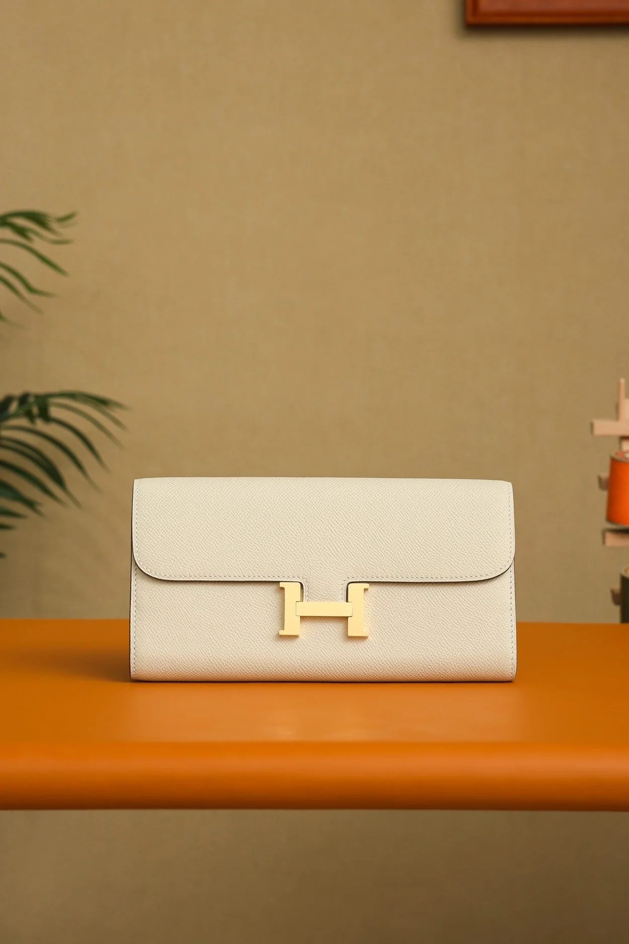 에르메스 콘스탄스 롱 투 고 지갑 크레 앱송 골드 하드웨어 (100% HAND MADE)