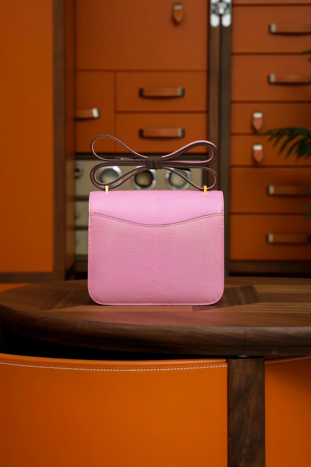 에르메스 콘스탄스 18 핑크 리자드 골드 하드웨어 (100% HAND MADE)