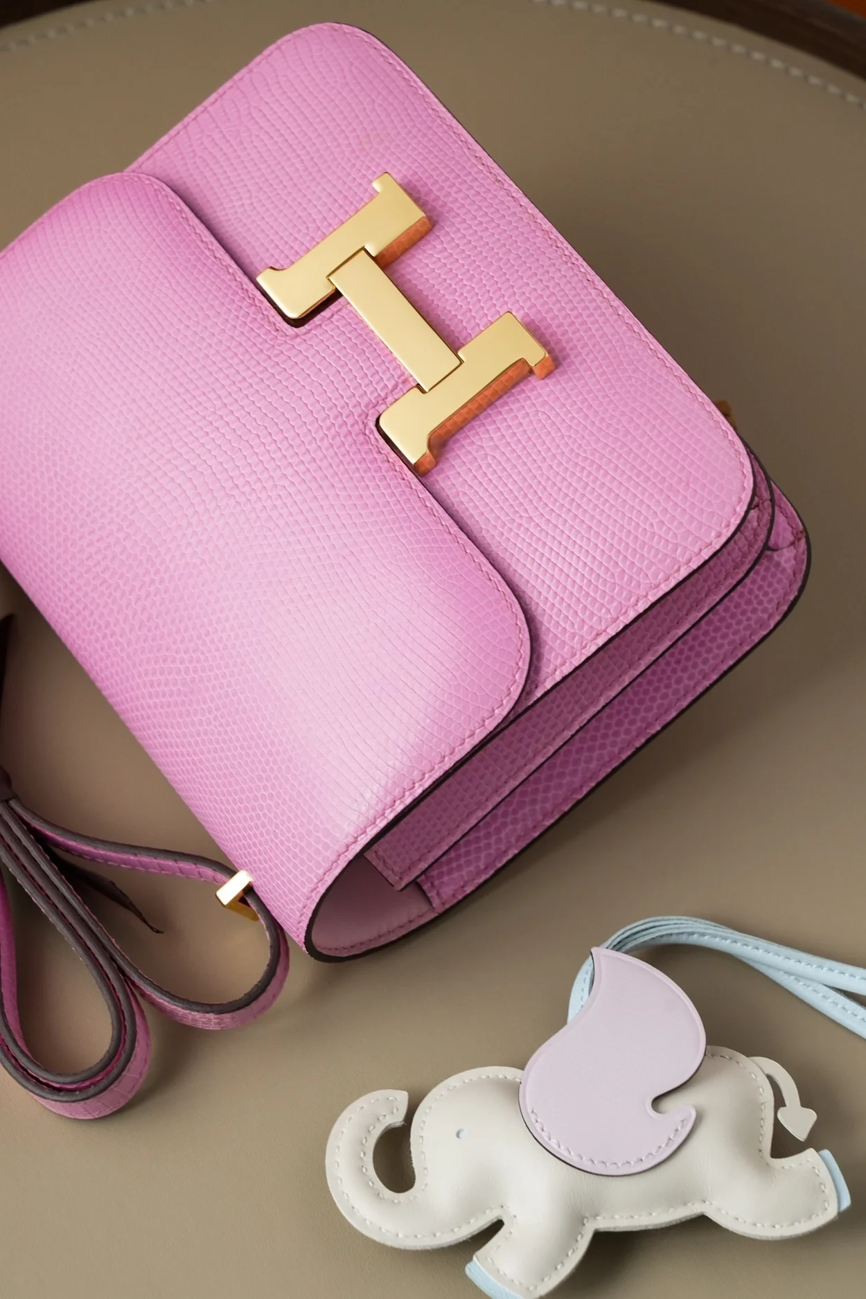 에르메스 콘스탄스 18 핑크 리자드 골드 하드웨어 (100% HAND MADE)
