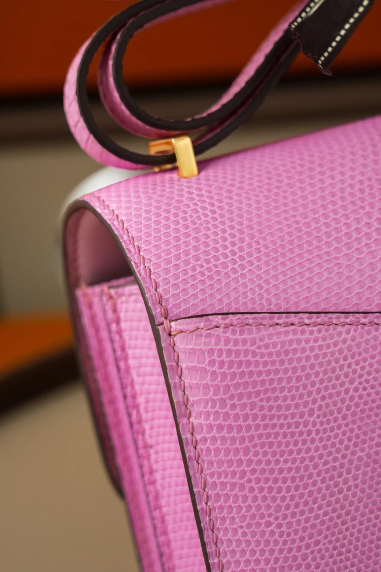 에르메스 콘스탄스 18 핑크 리자드 골드 하드웨어 (100% HAND MADE)