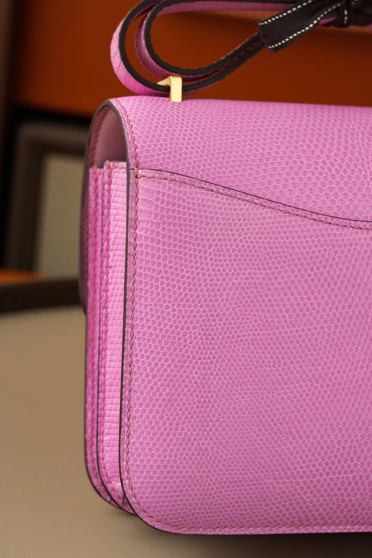 에르메스 콘스탄스 18 핑크 리자드 골드 하드웨어 (100% HAND MADE)