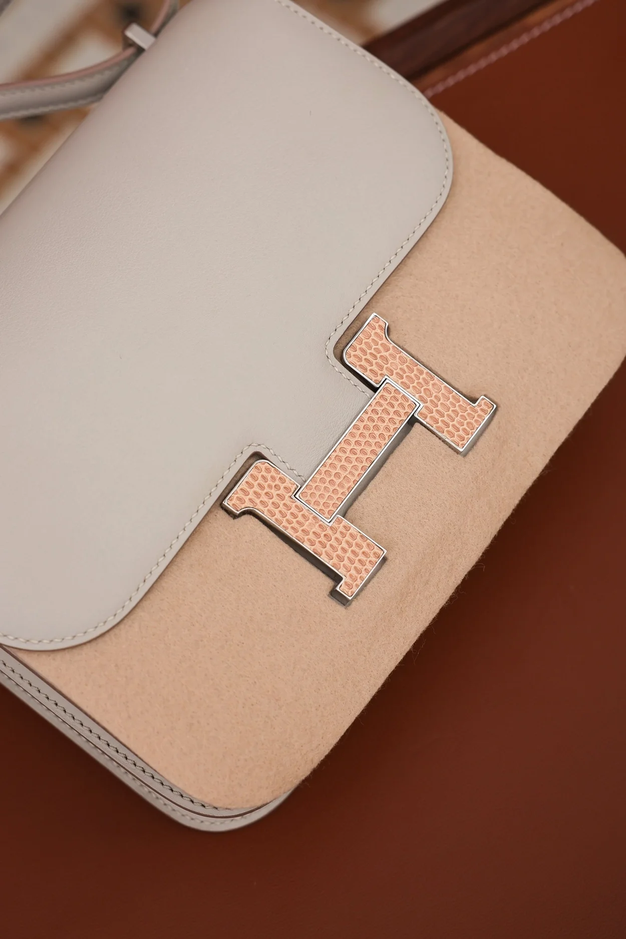 에르메스 콘스탄스 18 크레 스위프트 리자드 버클 팔라듐 하드웨어 (100% HAND MADE)