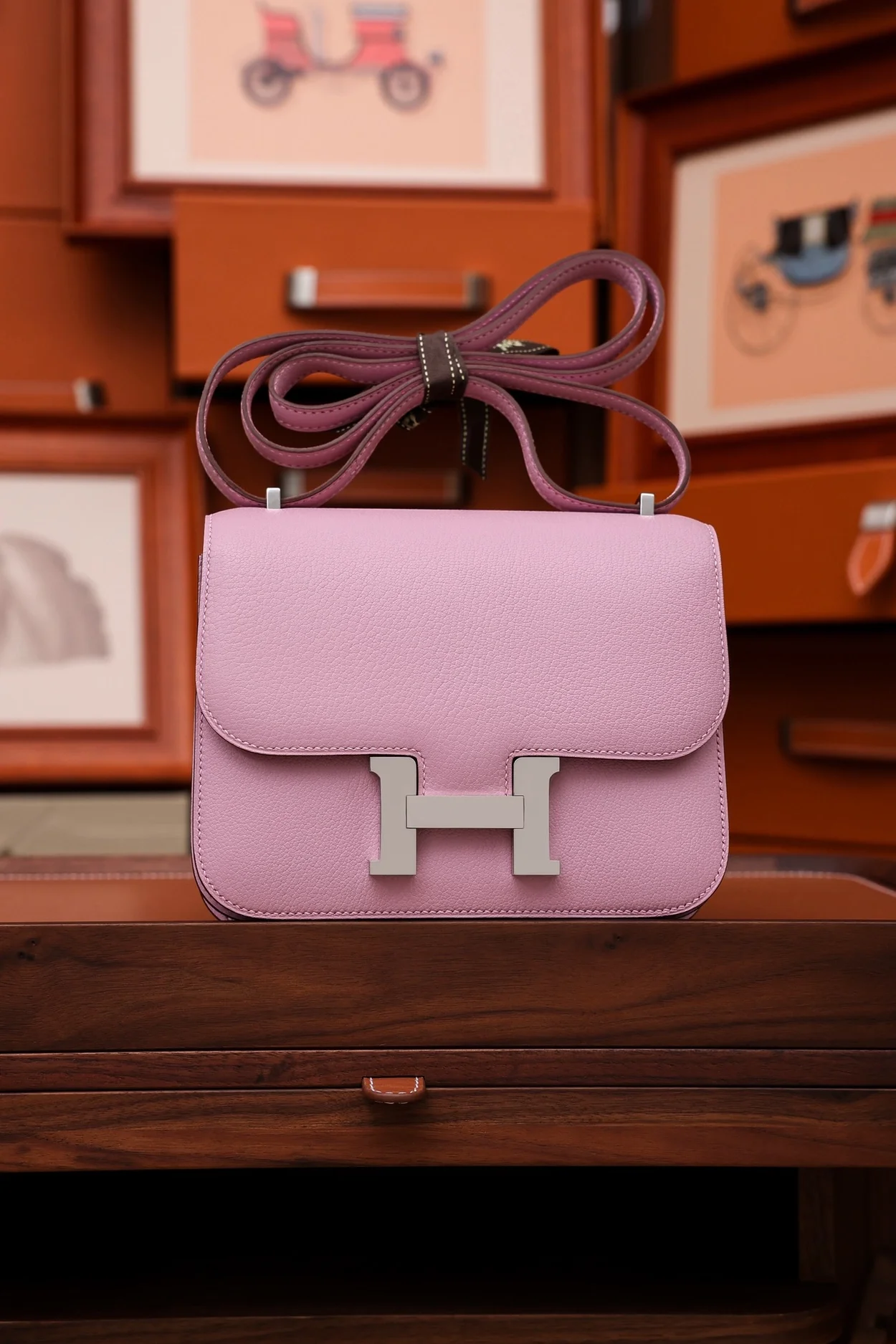 에르메스 콘스탄스 18 핑크 에버컬러 팔라듐 하드웨어 (100% HAND MADE)