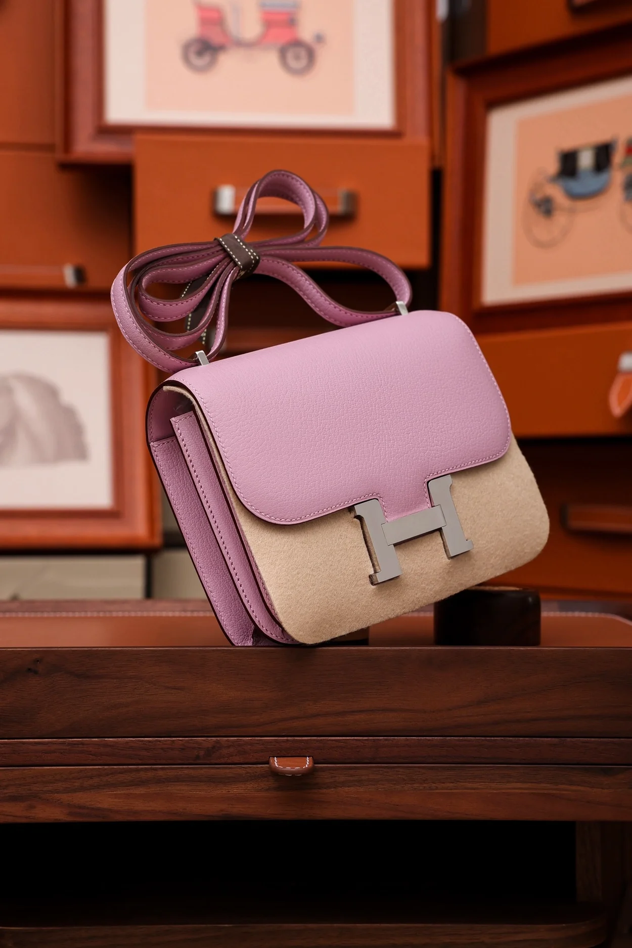 에르메스 콘스탄스 18 핑크 에버컬러 팔라듐 하드웨어 (100% HAND MADE)