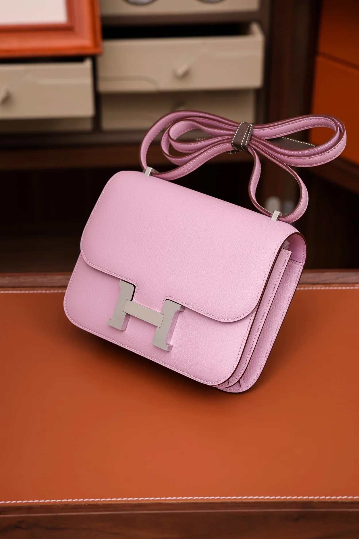 에르메스 콘스탄스 18 핑크 에버컬러 팔라듐 하드웨어 (100% HAND MADE)