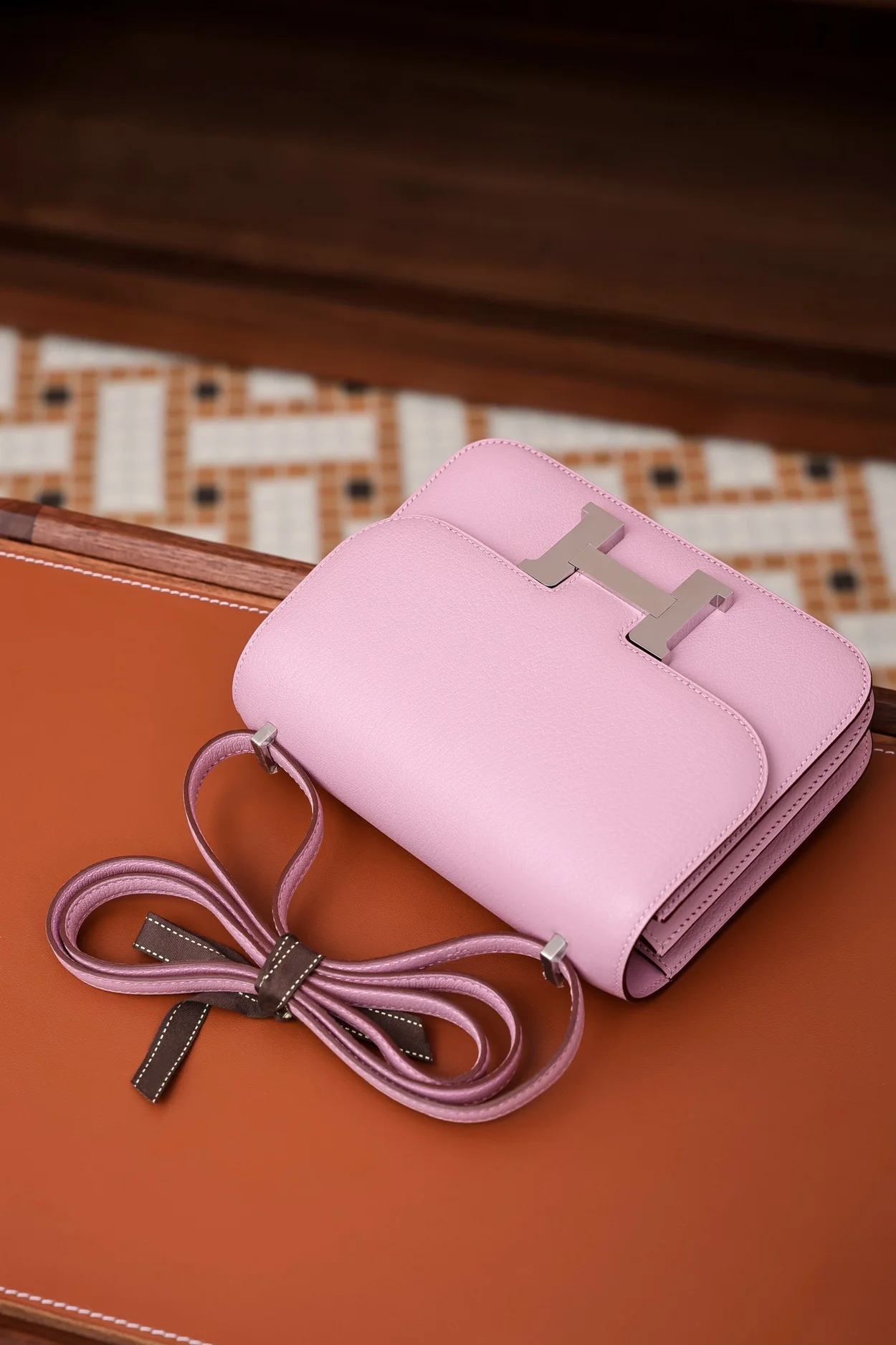 에르메스 콘스탄스 18 핑크 에버컬러 팔라듐 하드웨어 (100% HAND MADE)