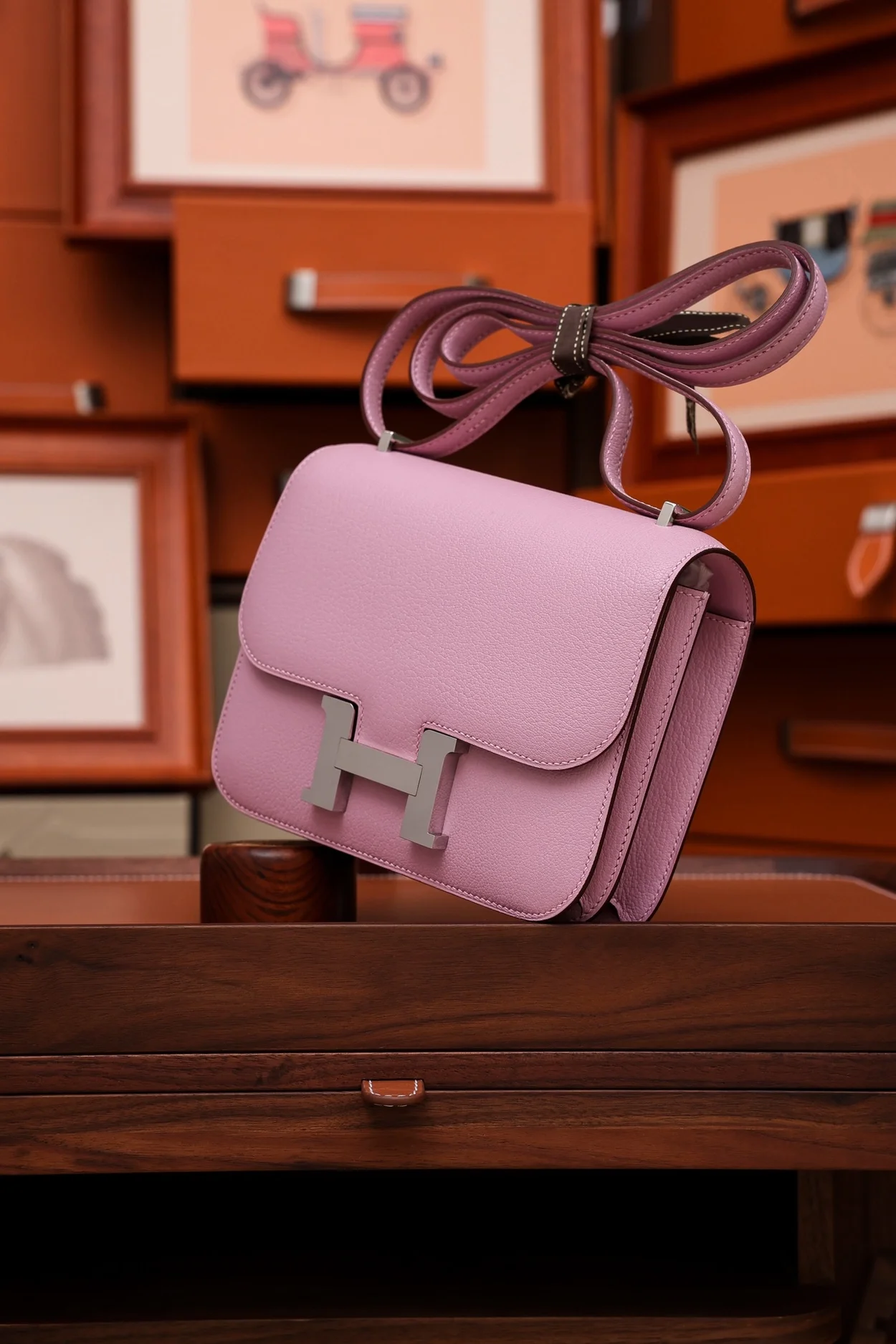 에르메스 콘스탄스 18 핑크 에버컬러 팔라듐 하드웨어 (100% HAND MADE)