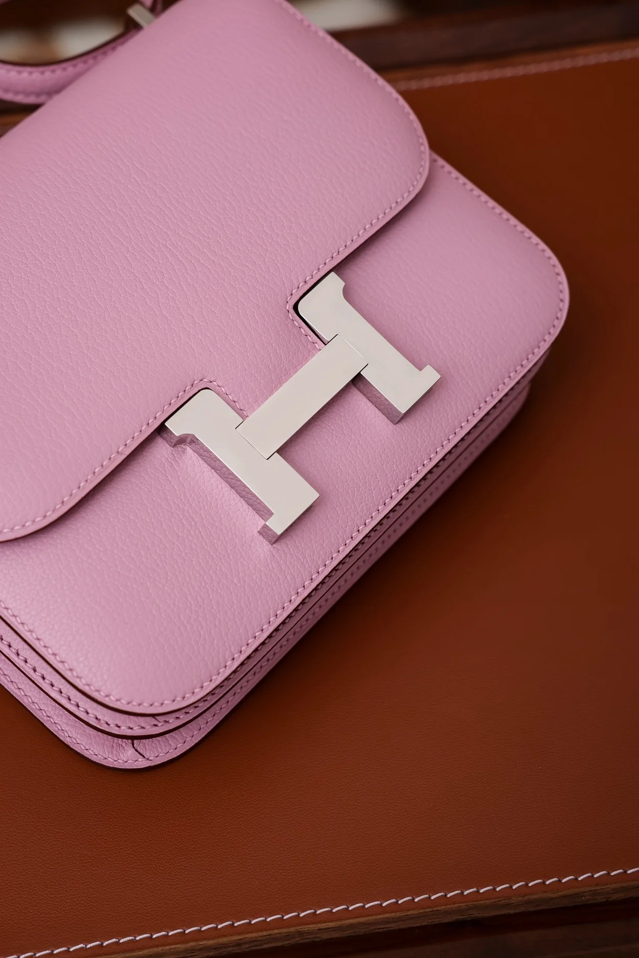 에르메스 콘스탄스 18 핑크 에버컬러 팔라듐 하드웨어 (100% HAND MADE)