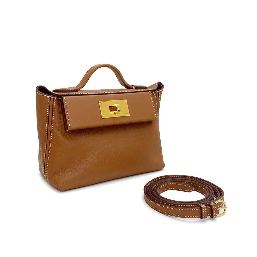 에르메스 2424 미니 백 브라운 골드 하드웨어 (100% HAND MADE)