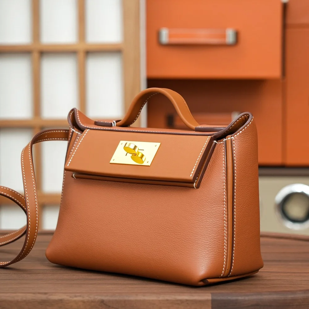 에르메스 2424 미니 백 브라운 골드 하드웨어 (100% HAND MADE)
