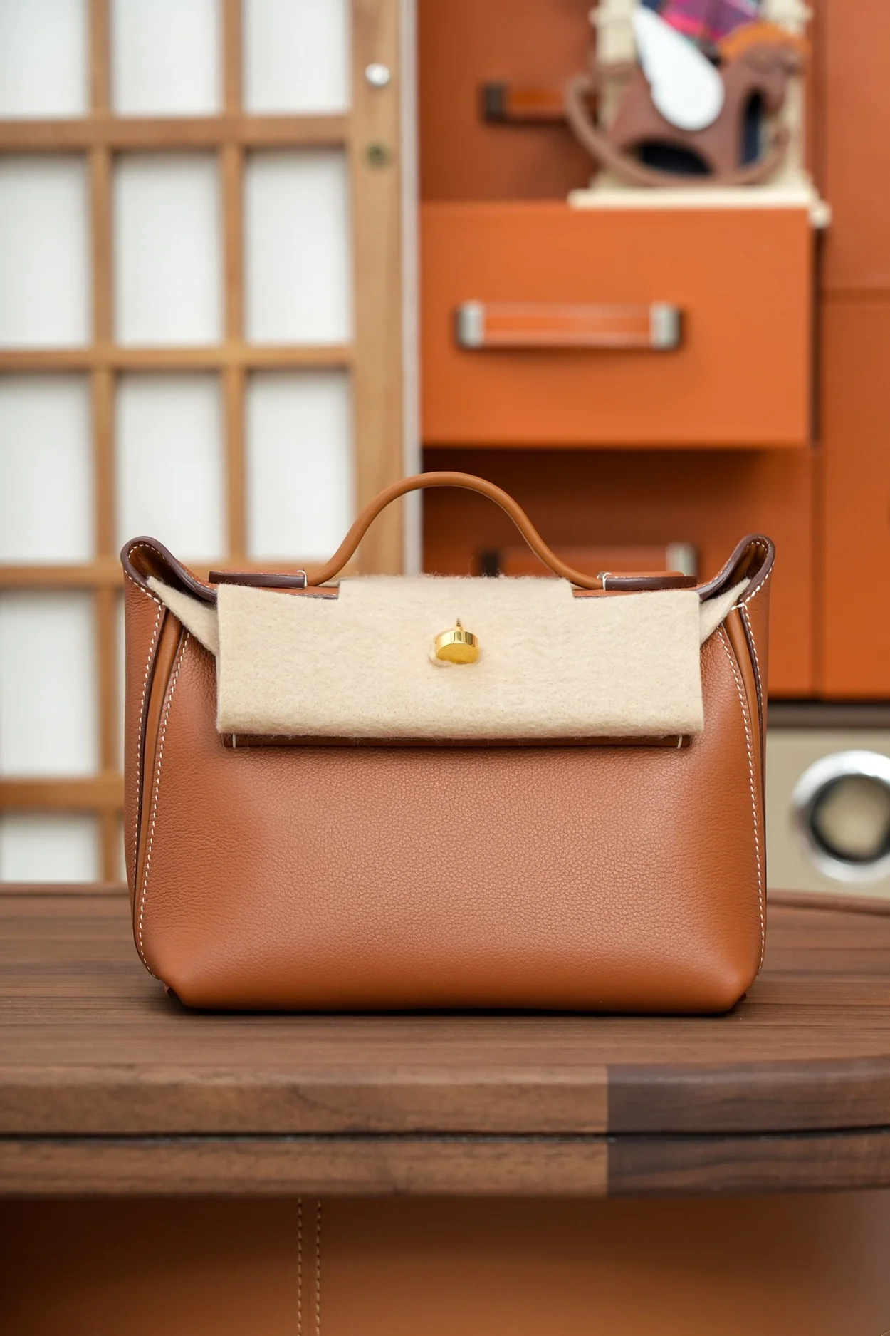 에르메스 2424 미니 백 브라운 골드 하드웨어 (100% HAND MADE)