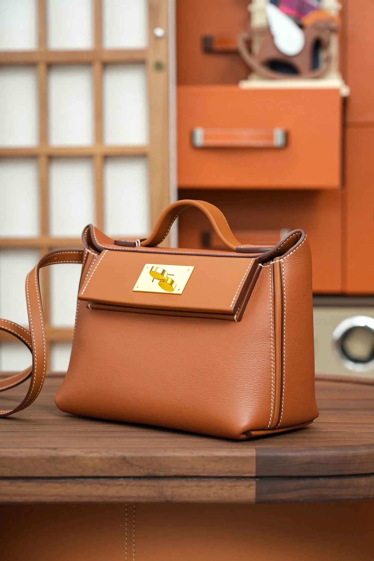 에르메스 2424 미니 백 브라운 골드 하드웨어 (100% HAND MADE)