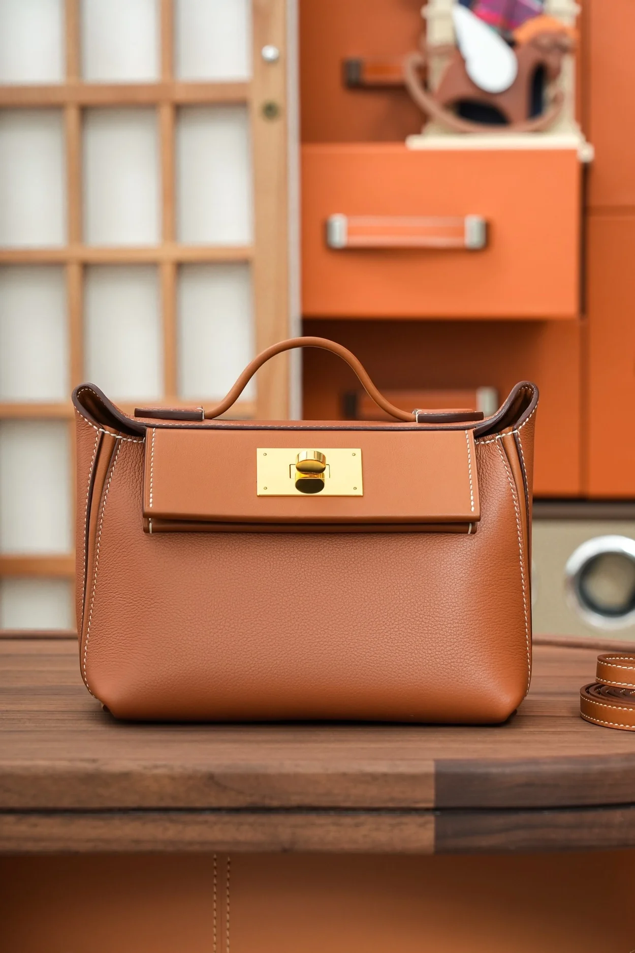 에르메스 2424 미니 백 브라운 골드 하드웨어 (100% HAND MADE)