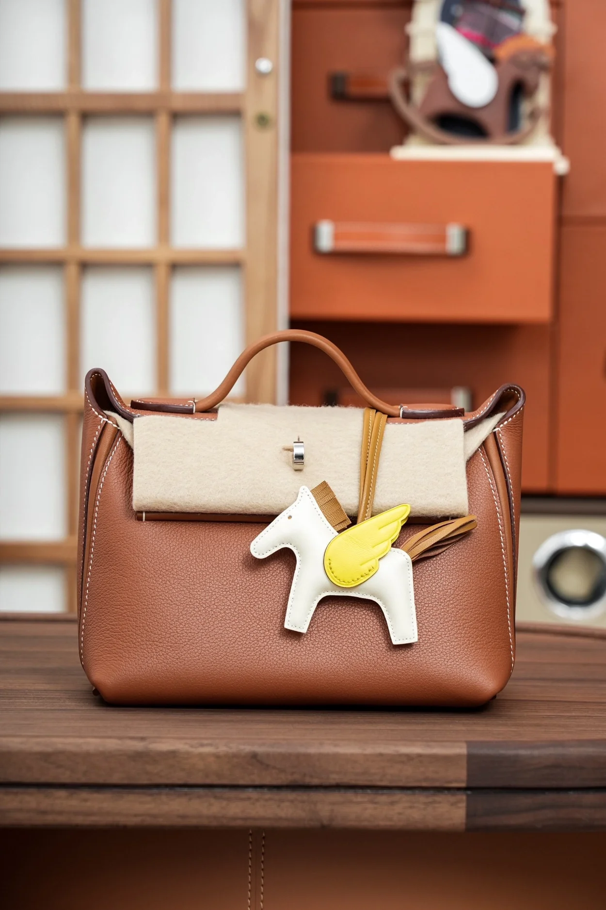 에르메스 2424 미니 백 브라운 팔라듐 하드웨어 (100% HAND MADE)