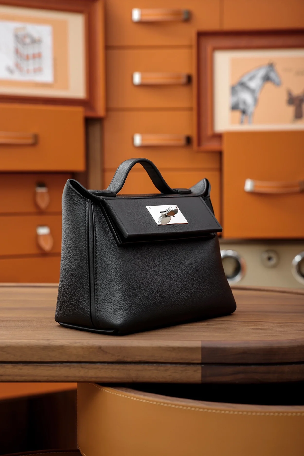 에르메스 2424 미니 백 블랙 팔라듐 하드웨어 (100% HAND MADE)