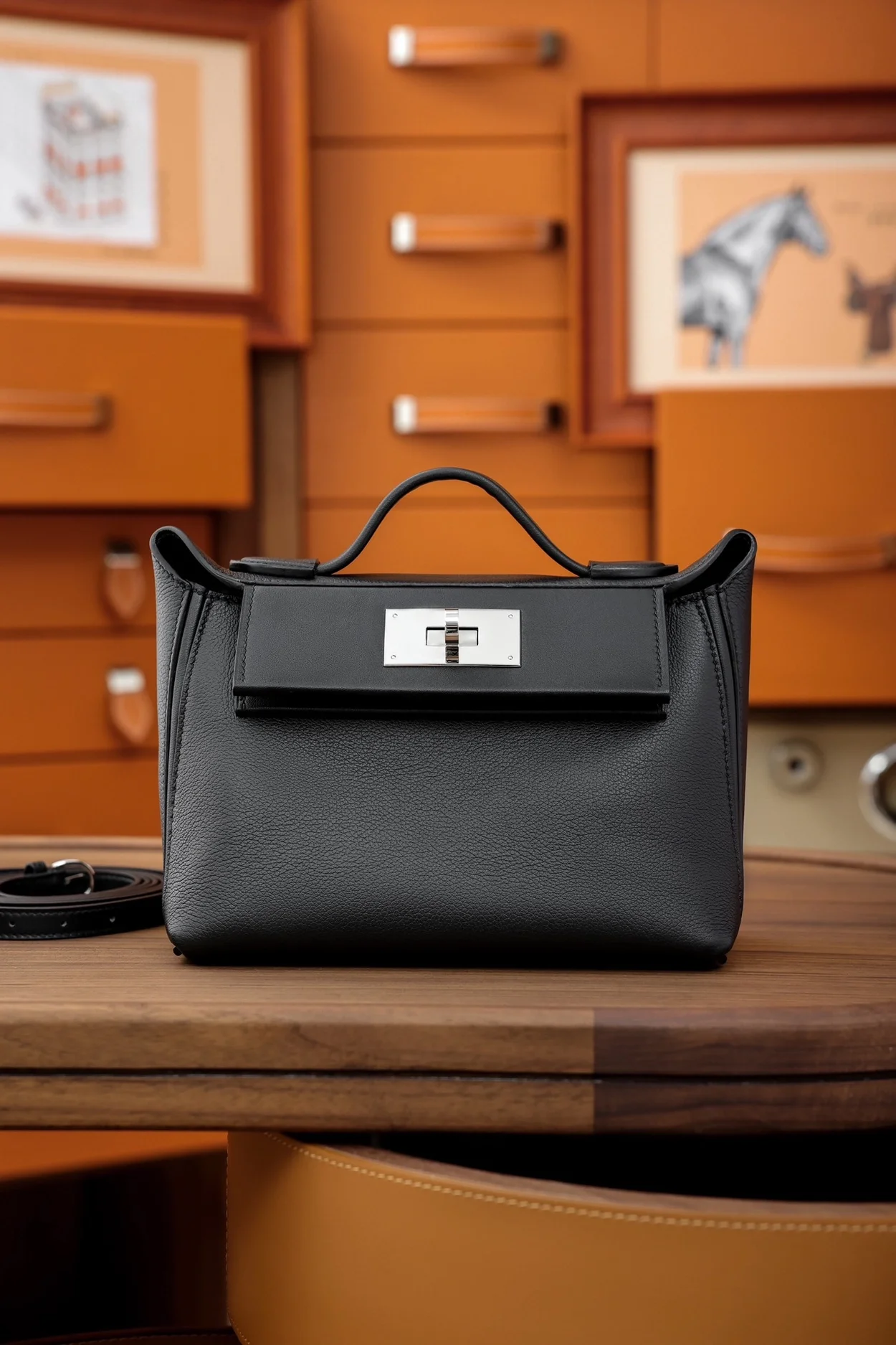 에르메스 2424 미니 백 블랙 팔라듐 하드웨어 (100% HAND MADE)