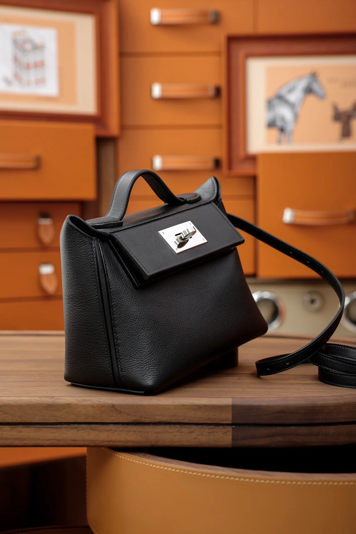 에르메스 2424 미니 백 블랙 팔라듐 하드웨어 (100% HAND MADE)