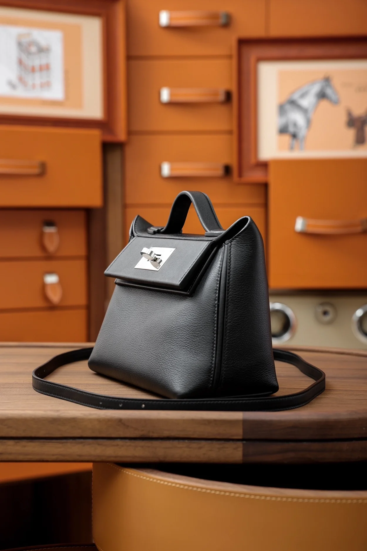 에르메스 2424 미니 백 블랙 팔라듐 하드웨어 (100% HAND MADE)